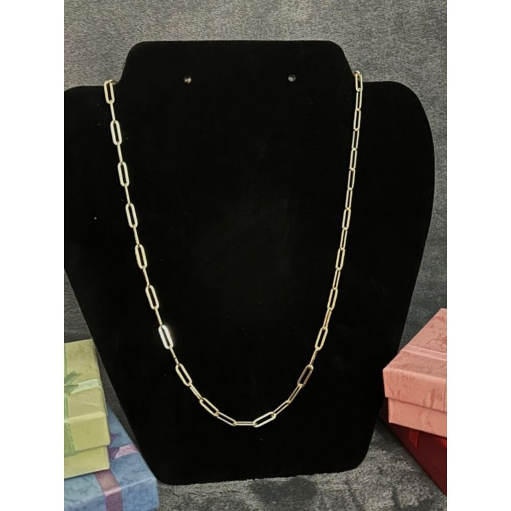 18K Gold Filled Paperclip Chain Necklace | Single Layering Link Chain 3.8mm - Picture 3 of 4
